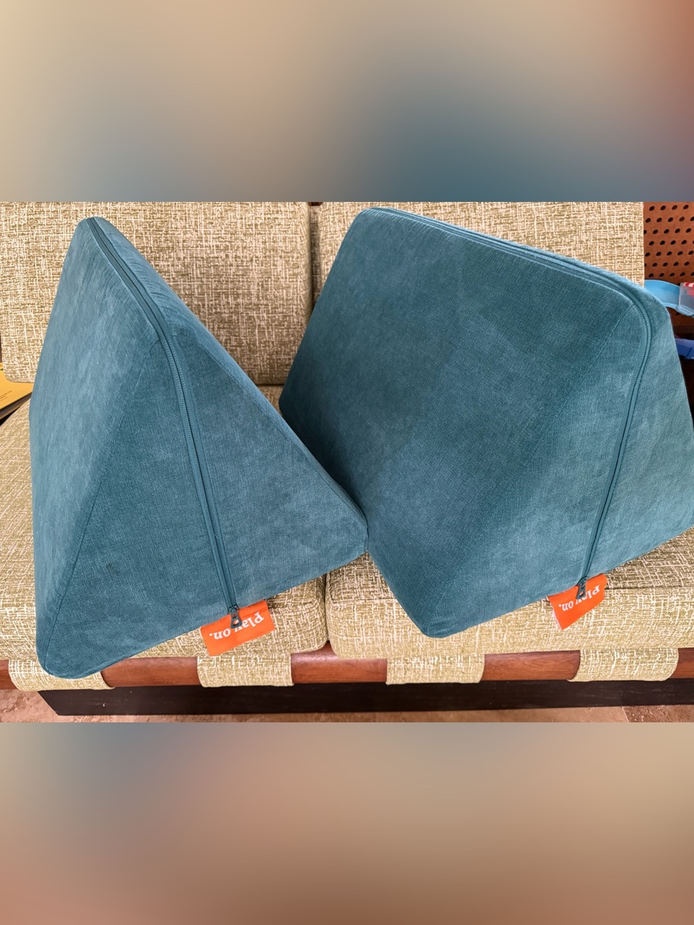 Nugget Couch Triangle Pillow with Atlantis Special Edition cover (2 available) B - Picture 6 of 6